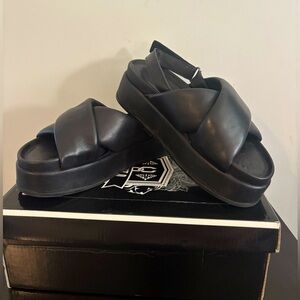 Anthropologie Silent D Leather Platform Sandals